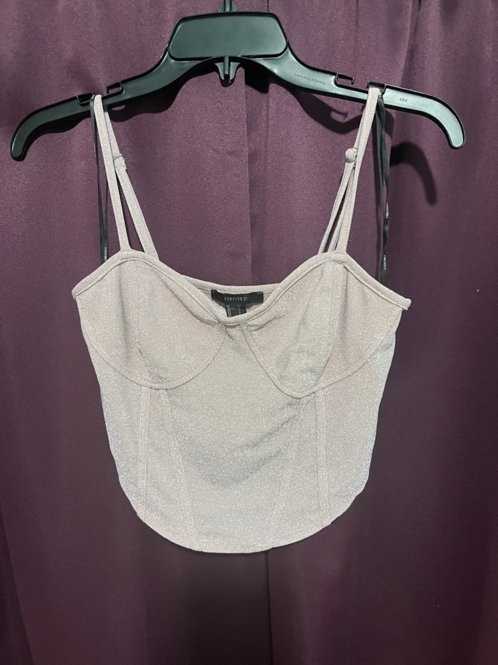 Forever 21 Sparkle Pale Pink Crop Top